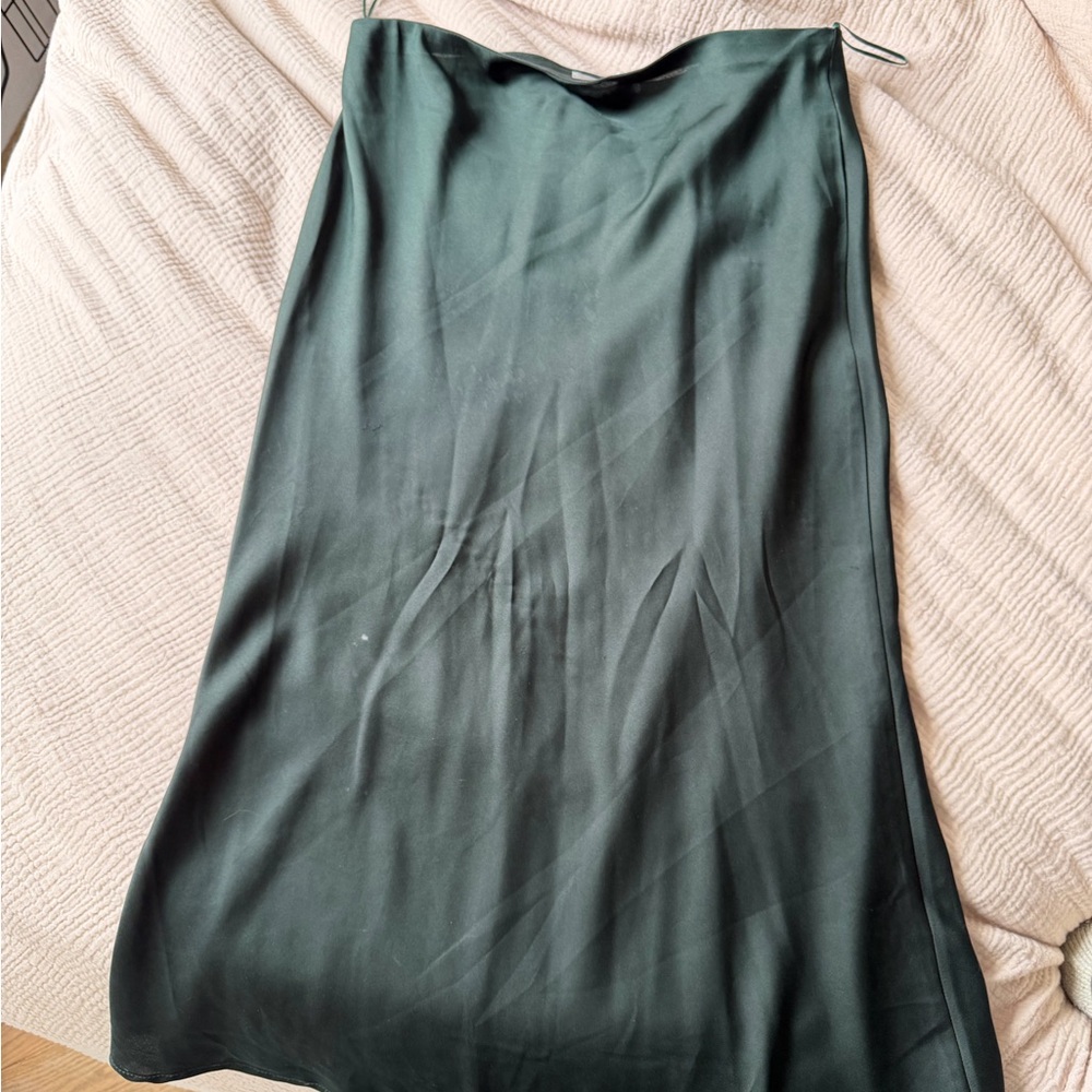 Green Silky Skirt